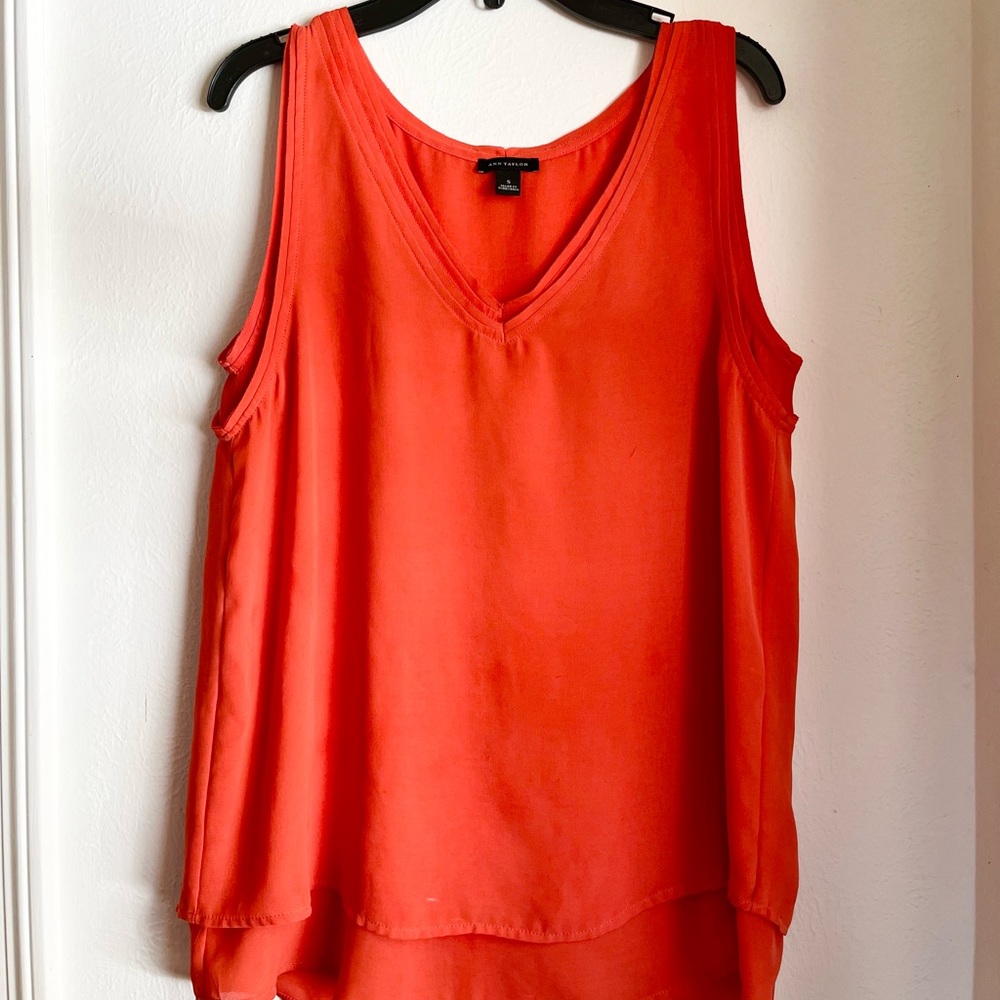 Ann Taylor Dressy Tank Top | Super Cute | Camisole | Orange | Fall Aesthetic WOW